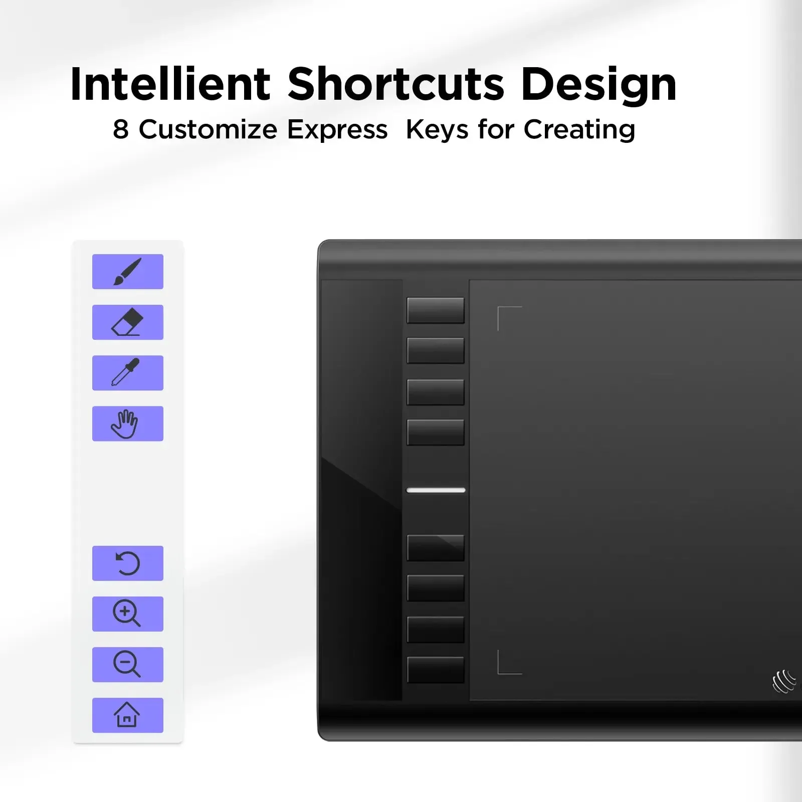 10 Inch Digital Graphic Tablet With 8192 Stylus 8 Keys For Win / Mac