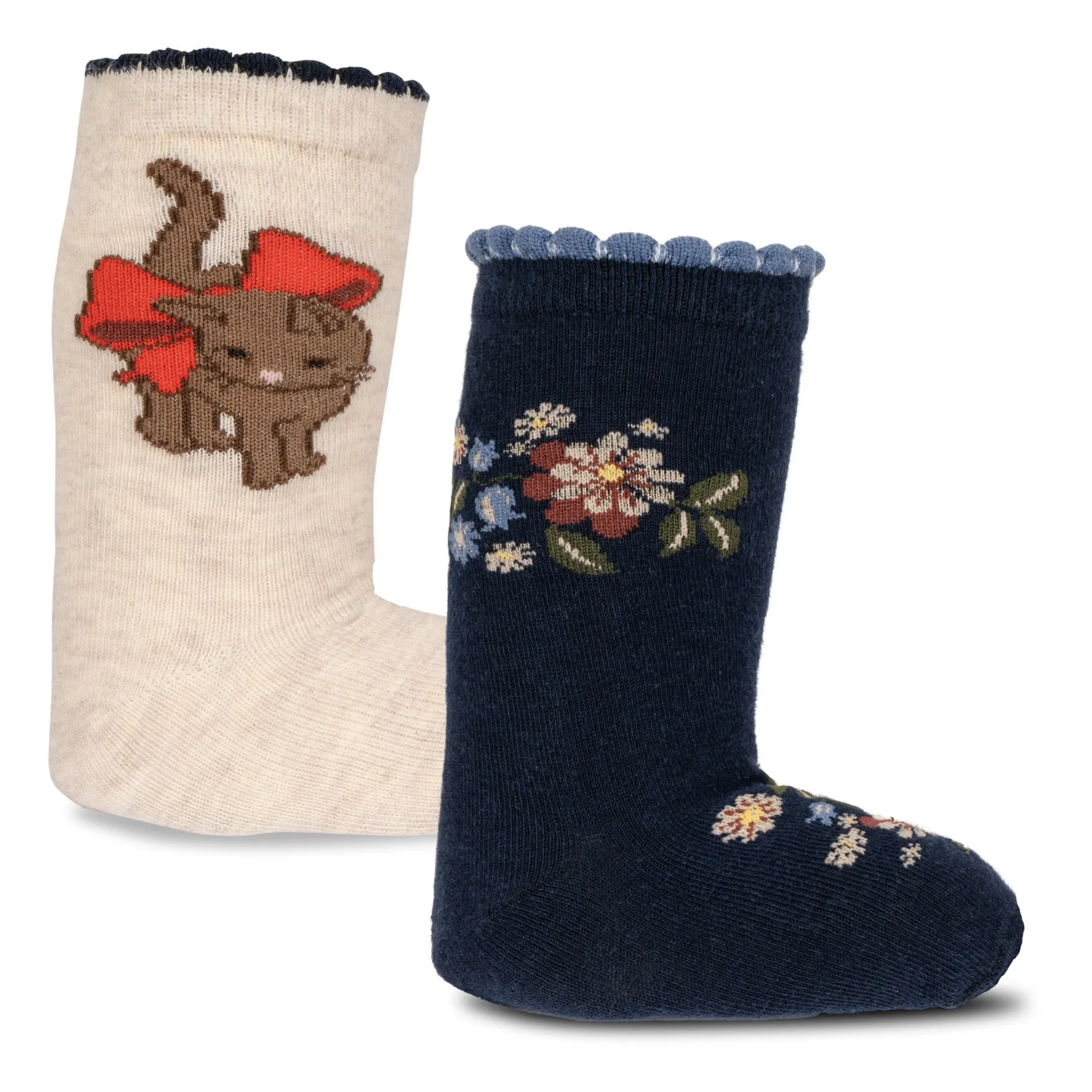 2 pack lapis socks - cat/flower