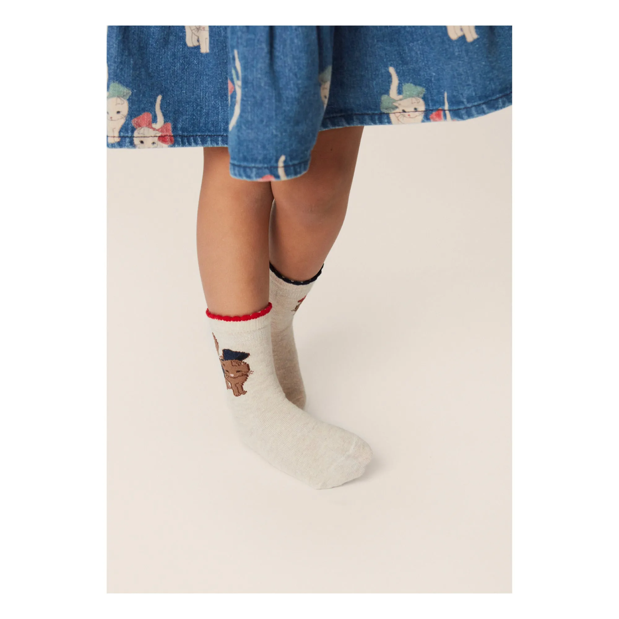 2 pack lapis socks - cat/flower
