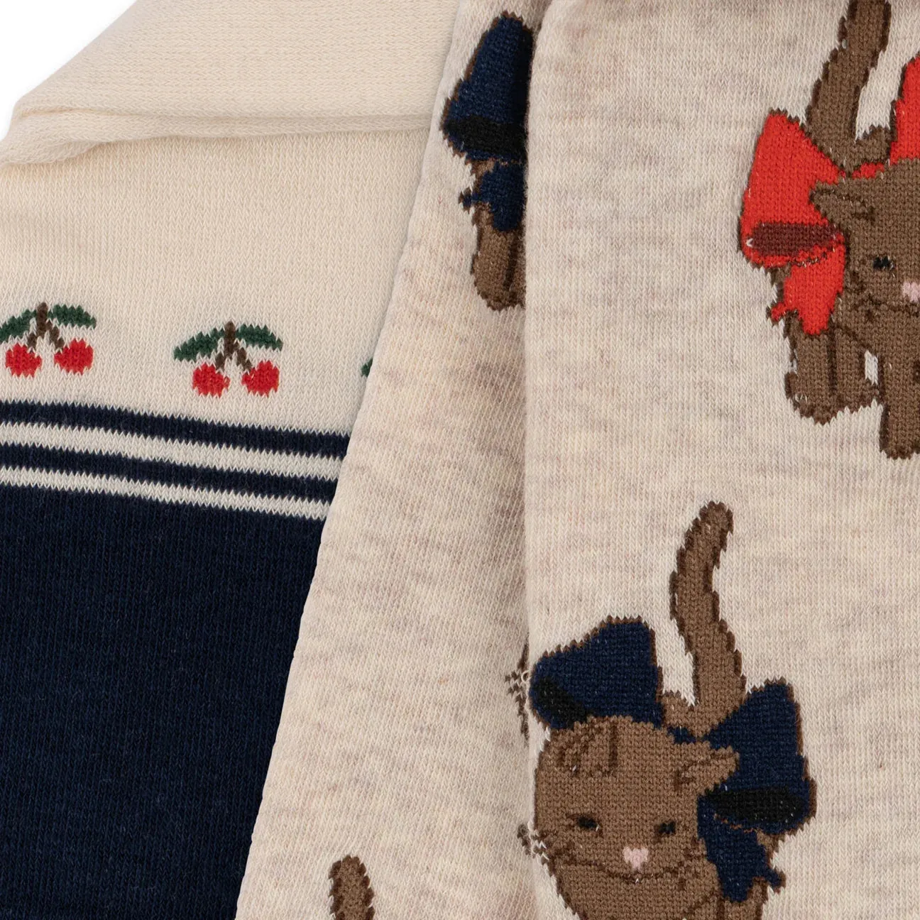2 pack lapis tights - cherry/cat