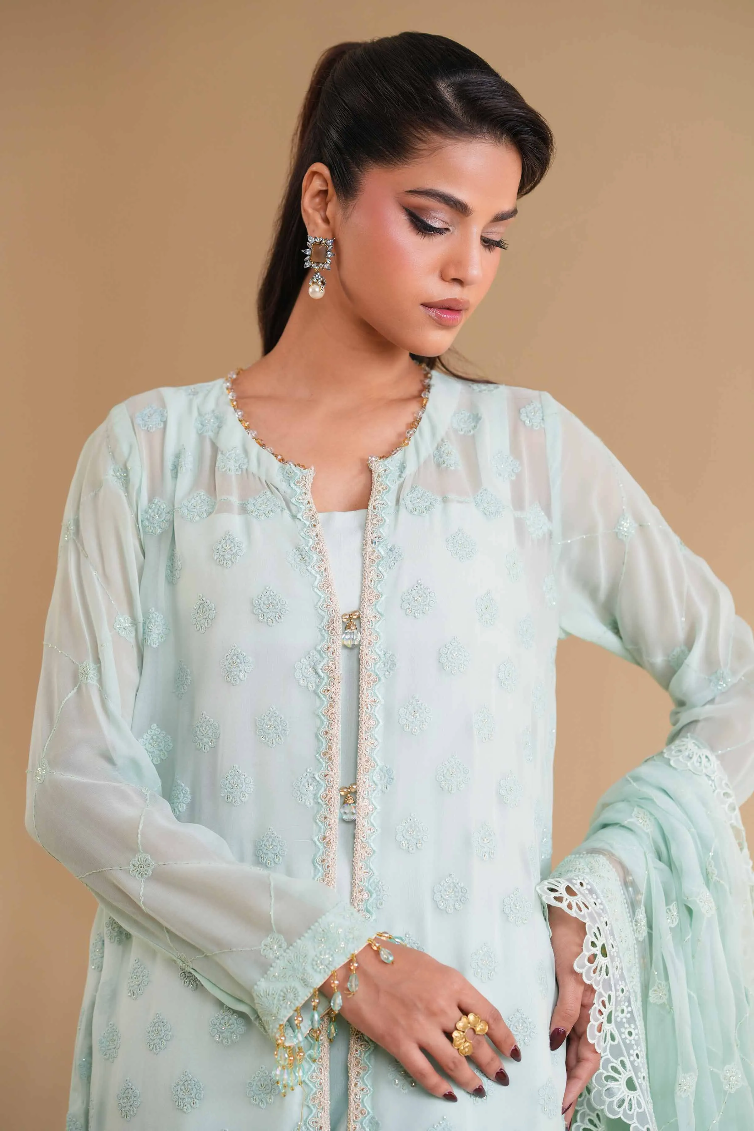 3 Piece - Dyed Embroidered Suit - 42501508