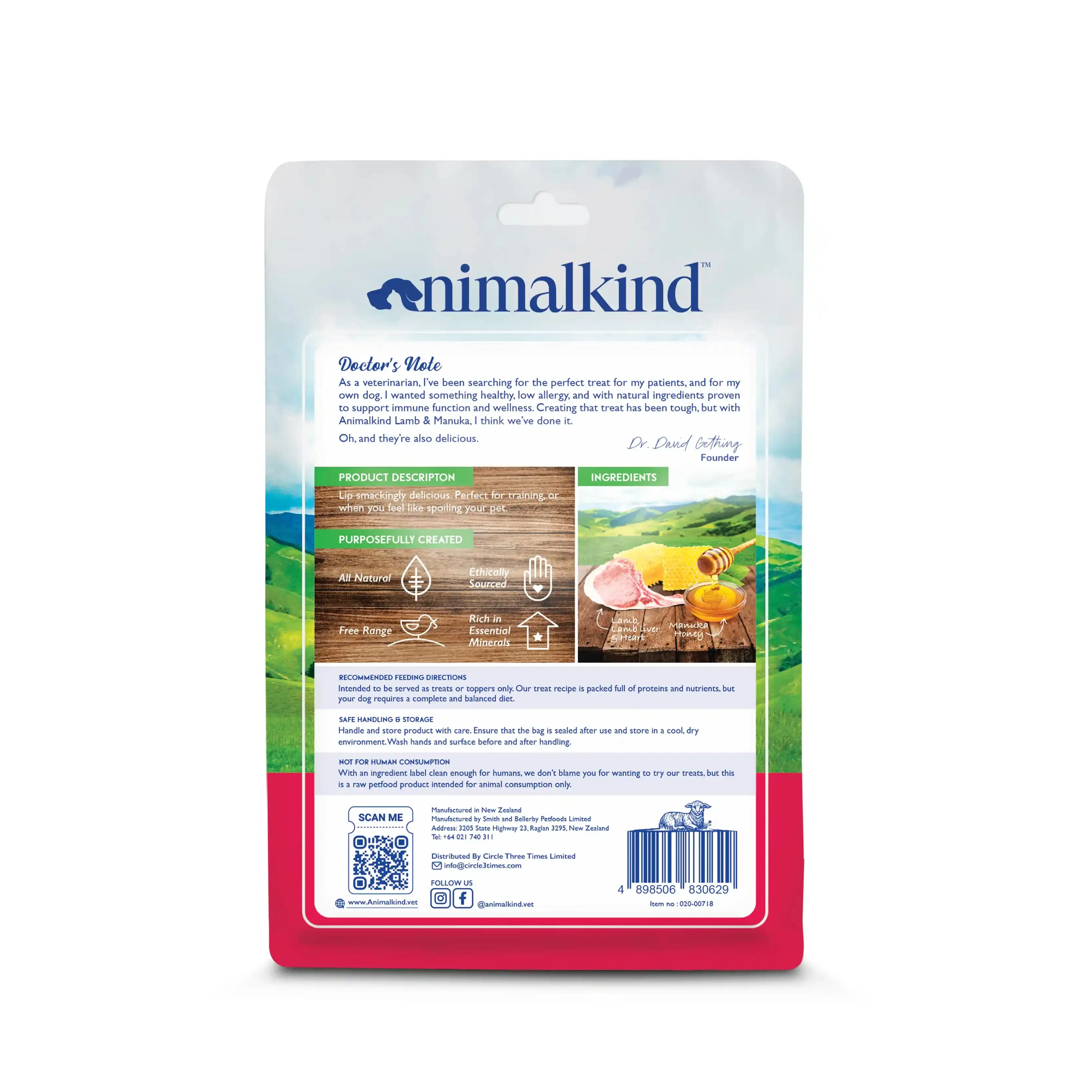 Animalkind Freeze-Dried Raw Dog Treats - Lamb & Manuka 85g