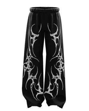 Black Scar Unisex Straight Baggy Pants
