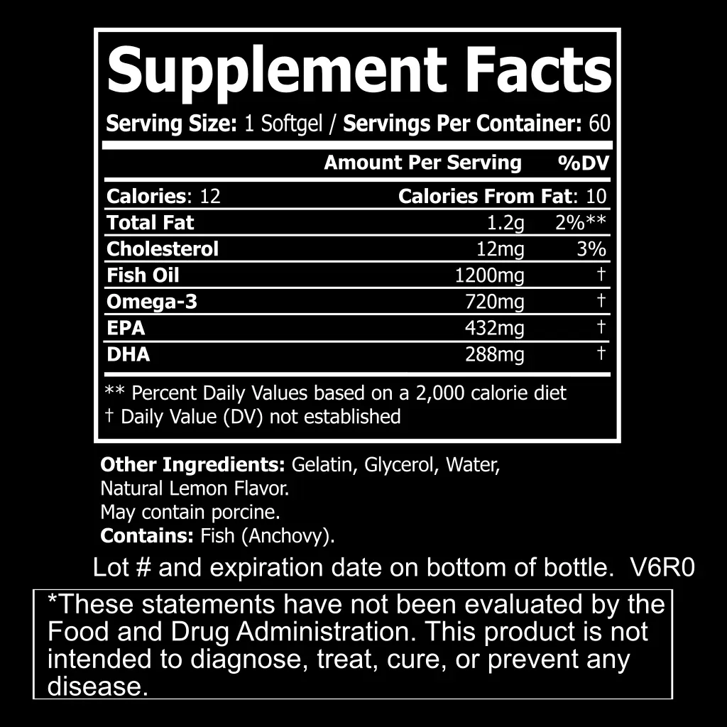 BLACKLABEL Supplements Omega 3 Fish Oil