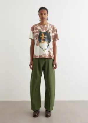 Cat Print Tie-Dye T-Shirt