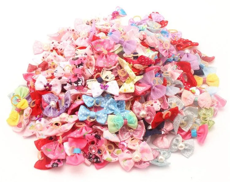 Colorful Small Hair Bows Set for Cat and Dog