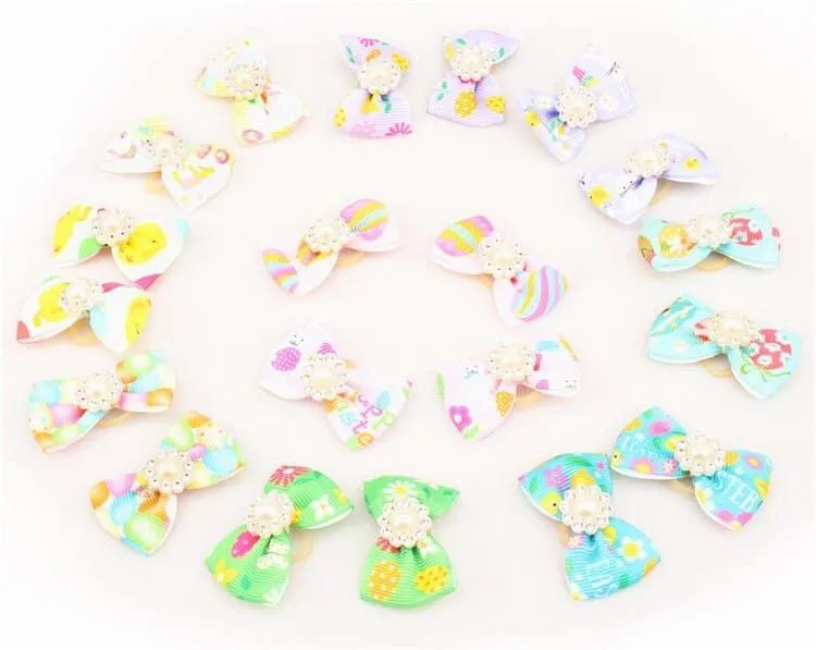Colorful Small Hair Bows Set for Cat and Dog