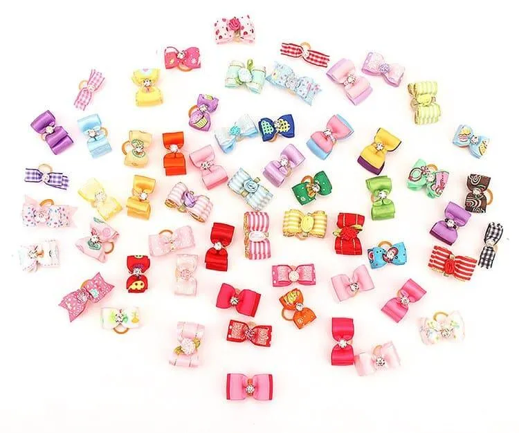 Colorful Small Hair Bows Set for Cat and Dog