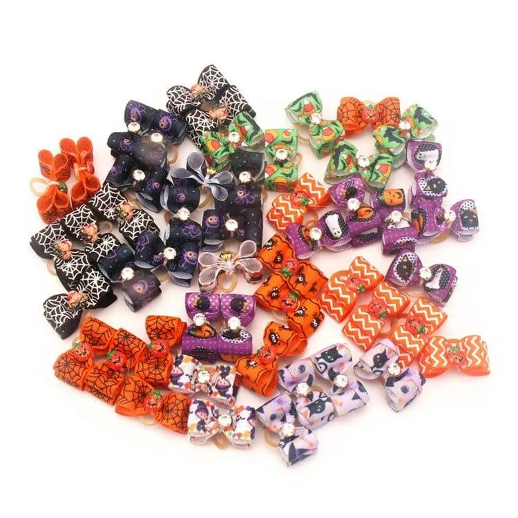 Colorful Small Hair Bows Set for Cat and Dog
