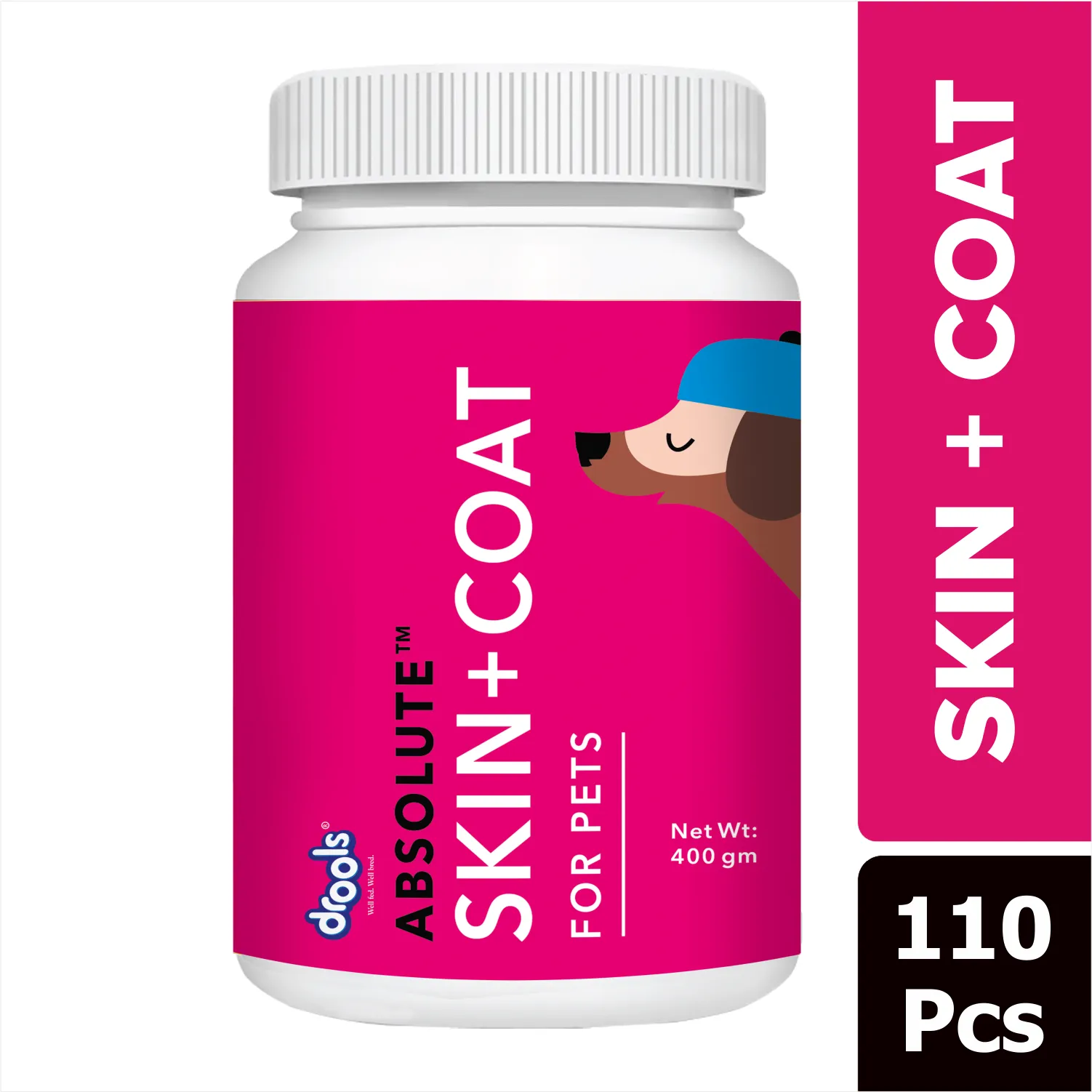 Drools Absolute Skin & Coat and  Absolute Calcium Dog Supplement Tablets Combo