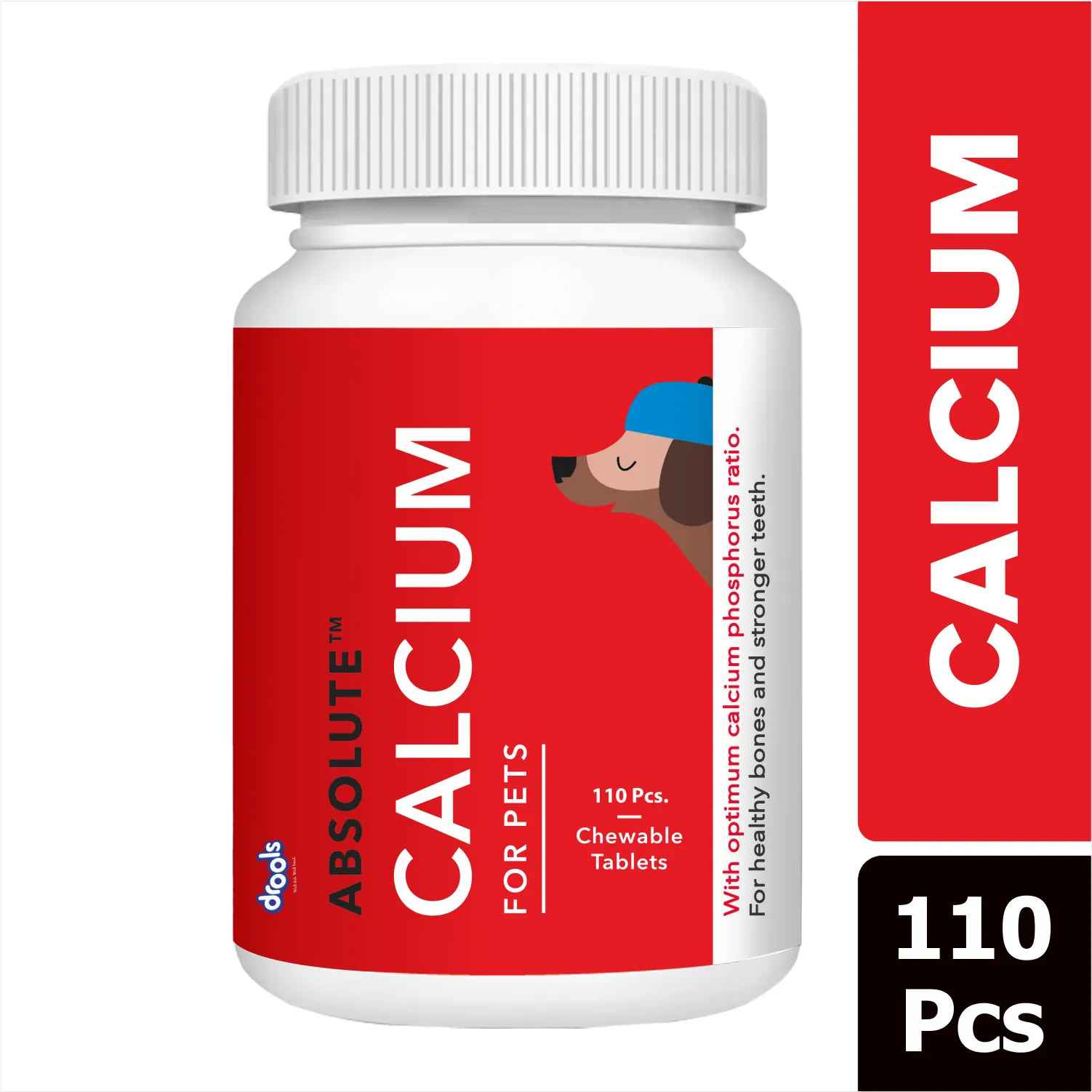 Drools Absolute Skin & Coat and  Absolute Calcium Dog Supplement Tablets Combo