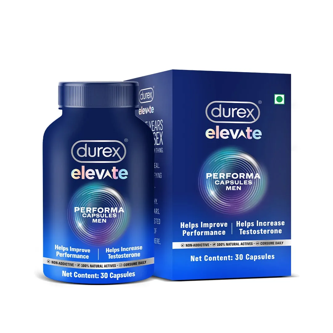 Durex One For All Combo Pack  Mutual Climax Condoms   Elevate Performa Capsules   Elevate Performa Tablets