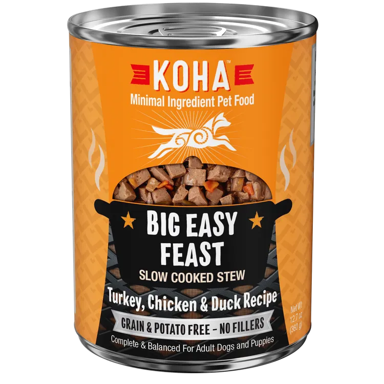 KOHA Grain & Potato Free Big Easy Feast Slow Cooked Stew with Turkey, Chicken & Duck Canned Dog Food