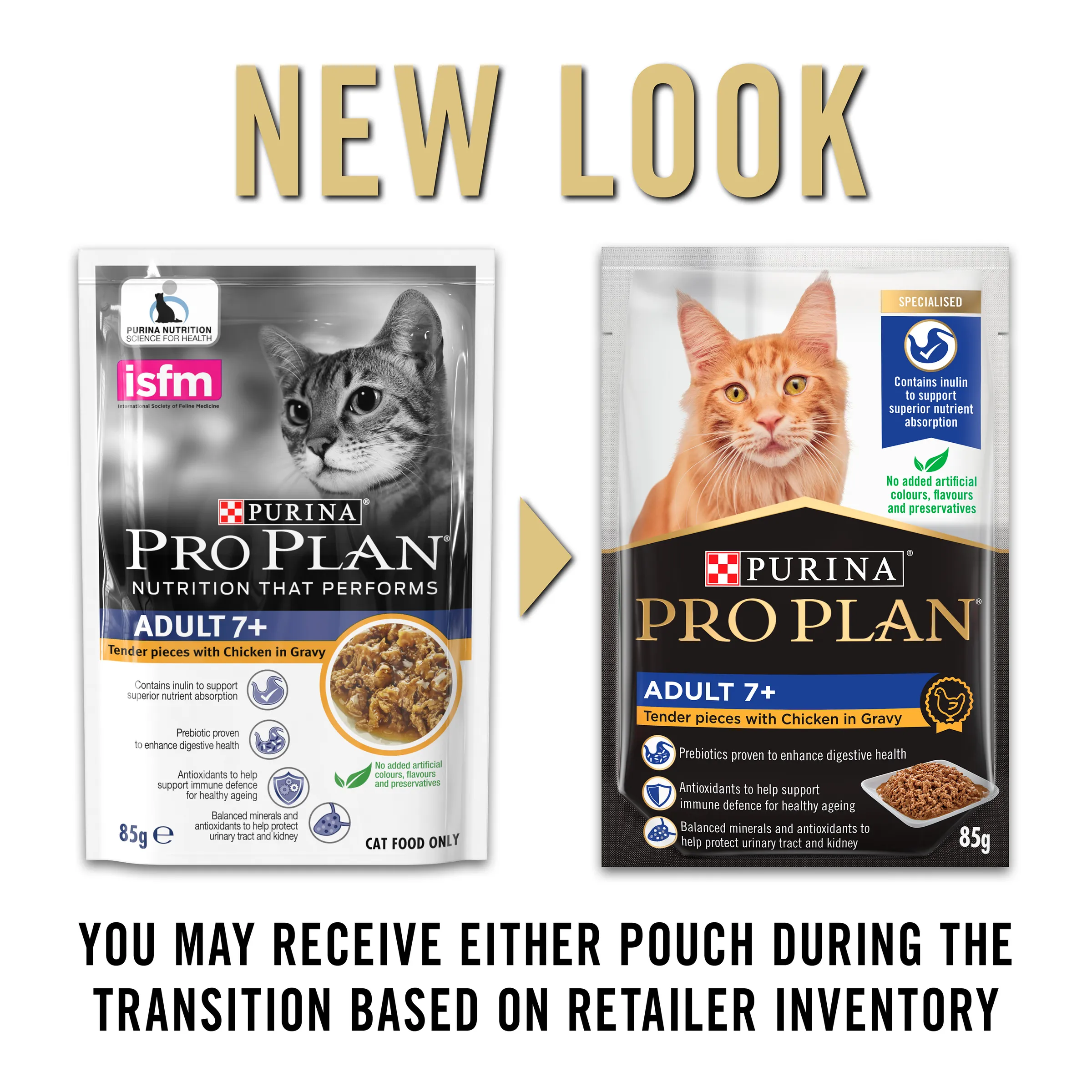 Pro Plan Chicken Senior 7  Wet Cat Food Pouches 85g x 12