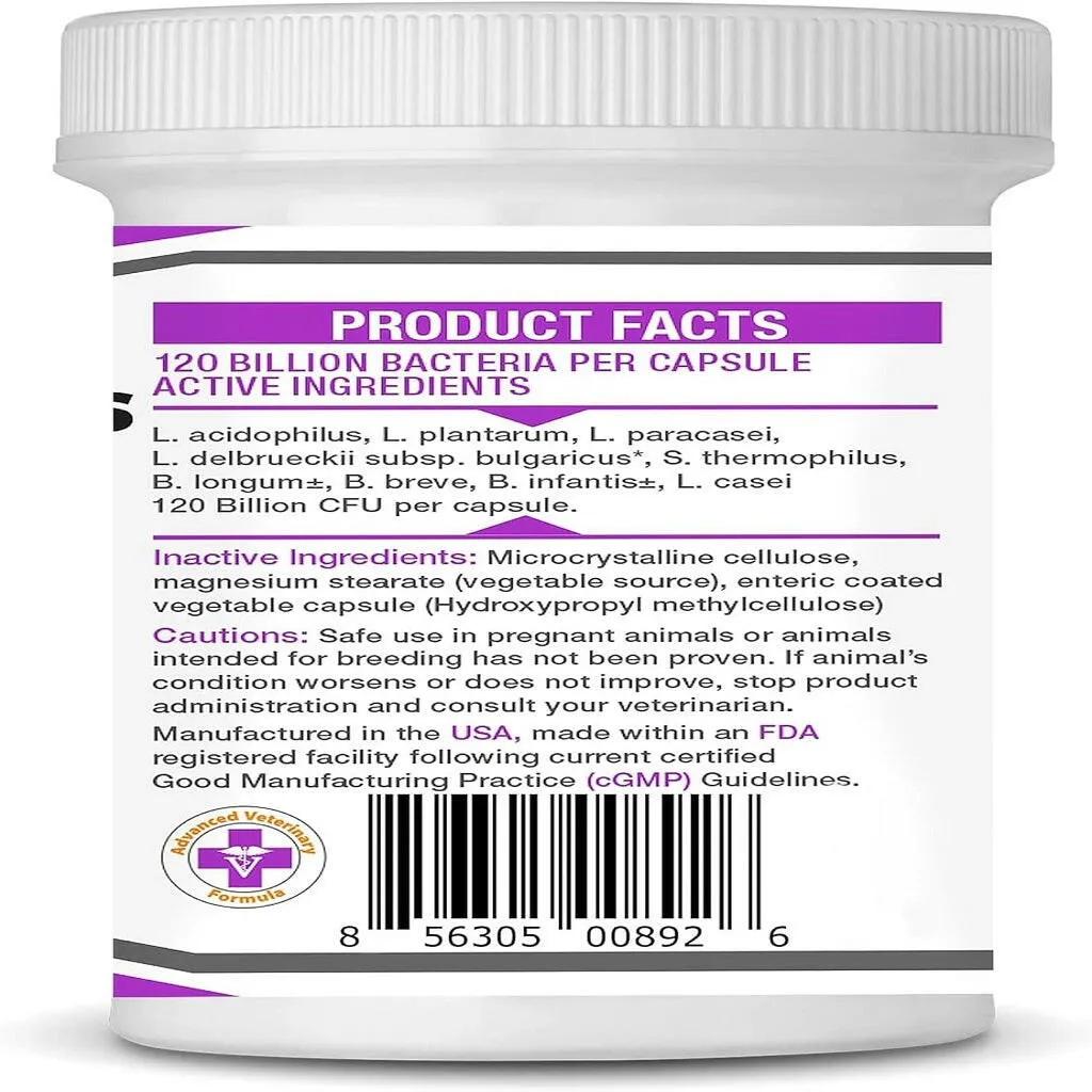 VetBiome Plus High Potency Probiotics Capsules for Dogs & Cats (40 Count)