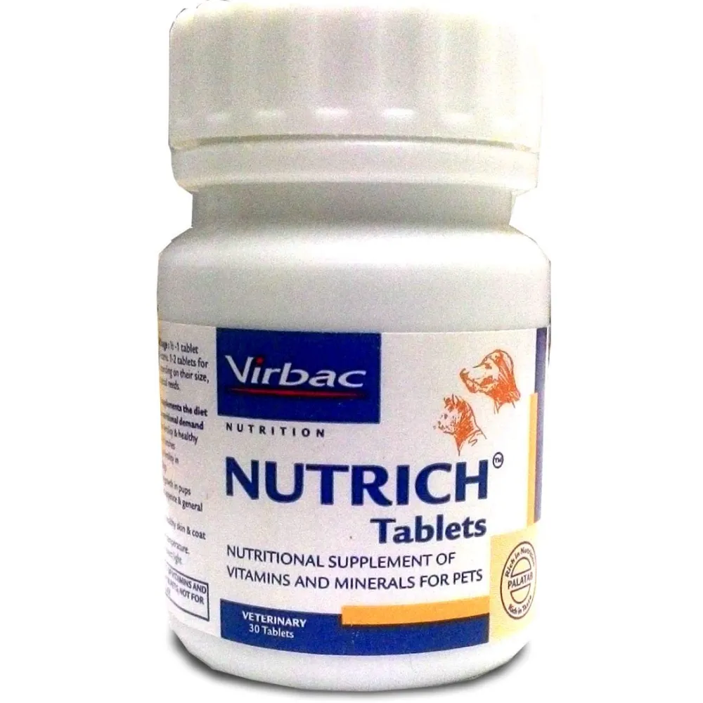Virbac Canitone Tablets (30 tablets) and Nutrich Tablets (30 Tablets) for Dogs & Cats Combo